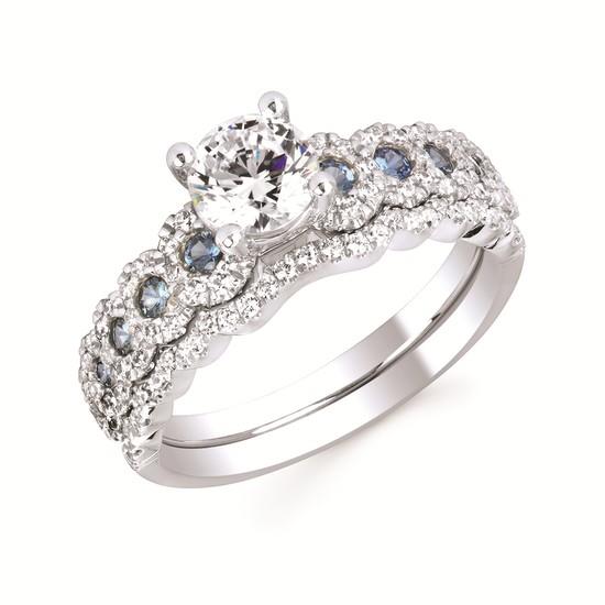 Featured image for “14K Diamond and Sapphire Wedding Set”
