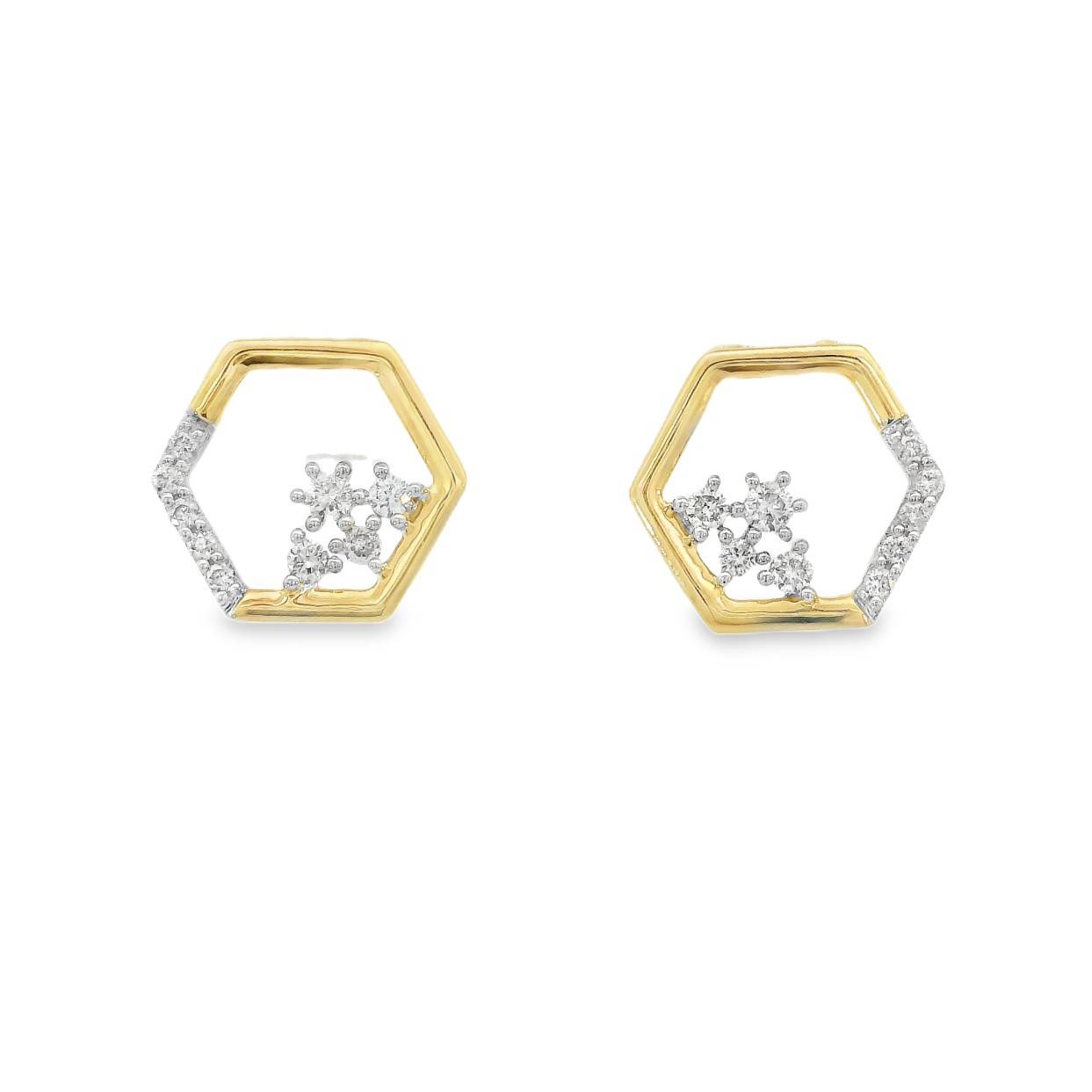 Featured image for “14k Diamond Hexagon Earrings”
