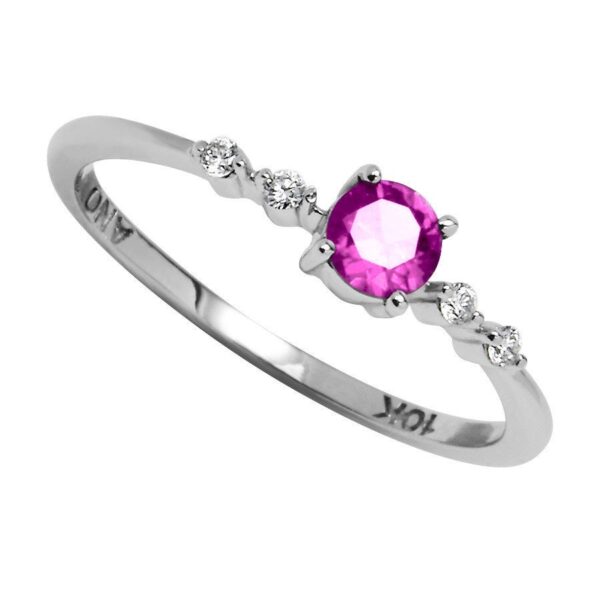 Featured image for “10K Created Pink Sapphire Ring”