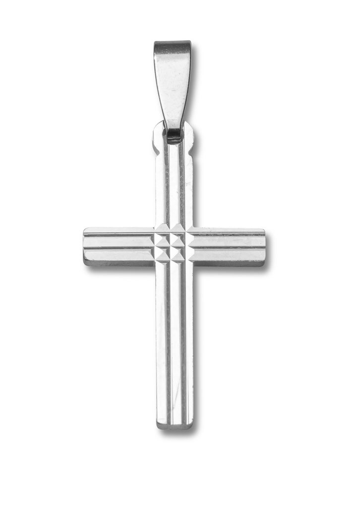 Featured image for “Sterling Silver Striped Cross”