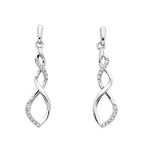 Featured image for “Sterling Silver Diamond Twist Earrings”