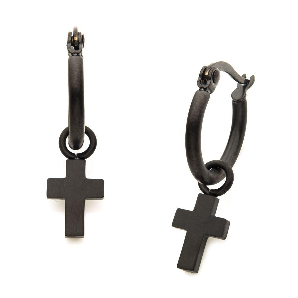Featured image for “Black Stainless Steel Cross Earrings”