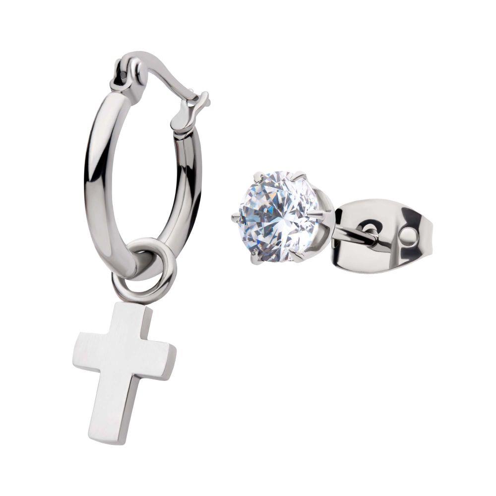 Featured image for “Stainless Steel Cubic Zirconia Earrings”
