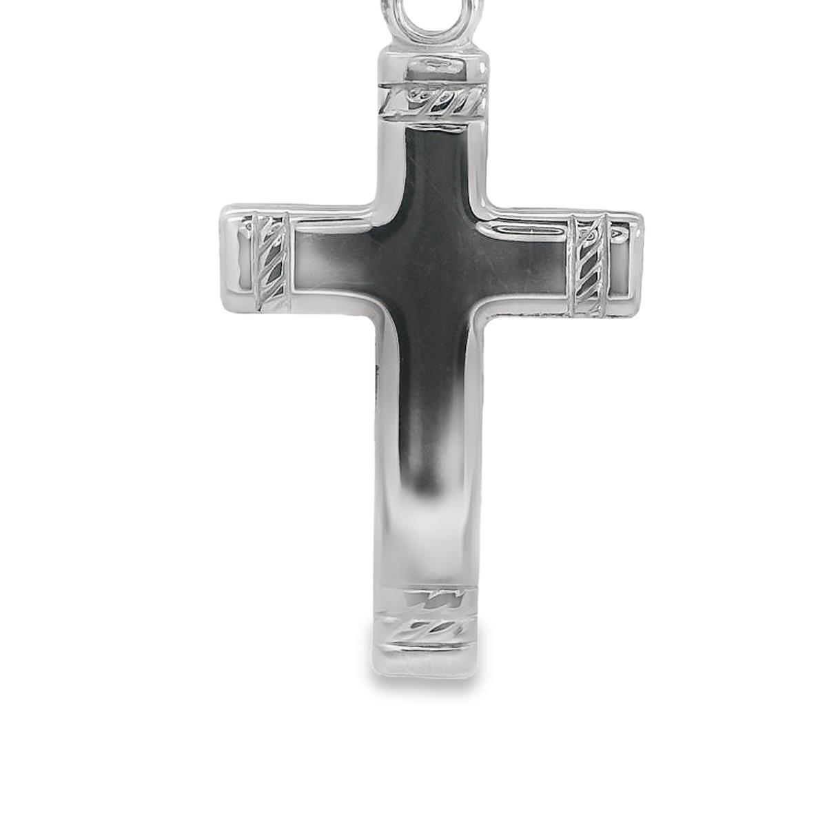 Featured image for “Sterling Silver Cross with Engraved Ends”
