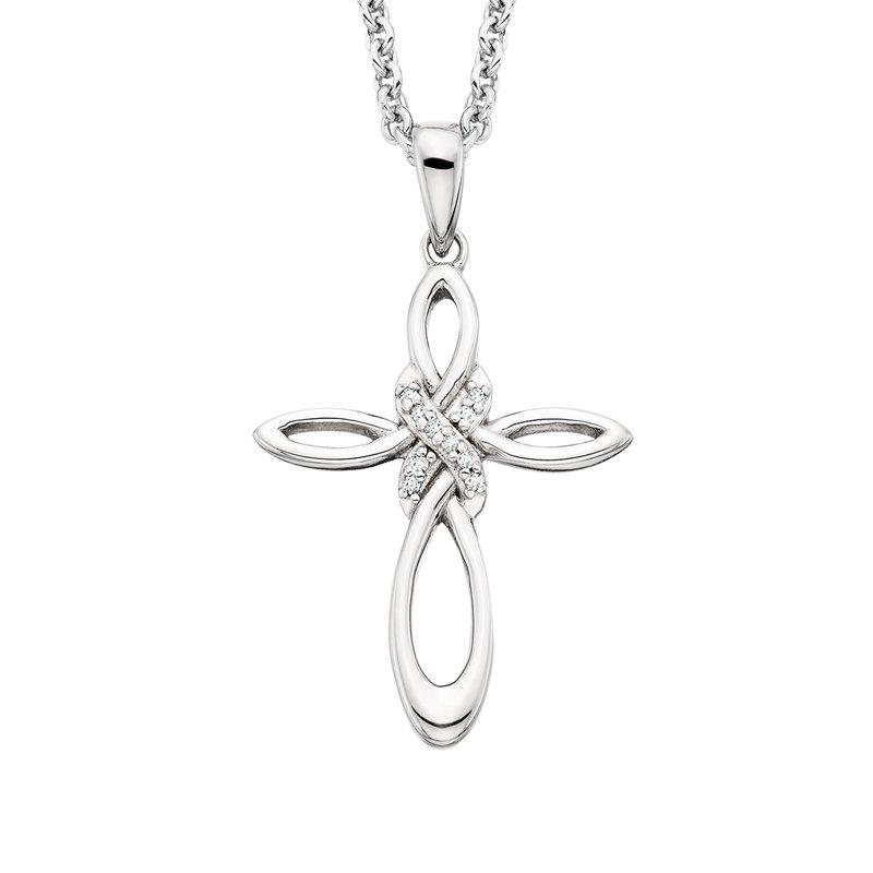 Featured image for “Sterling Silver Cross with Diamond Accents”