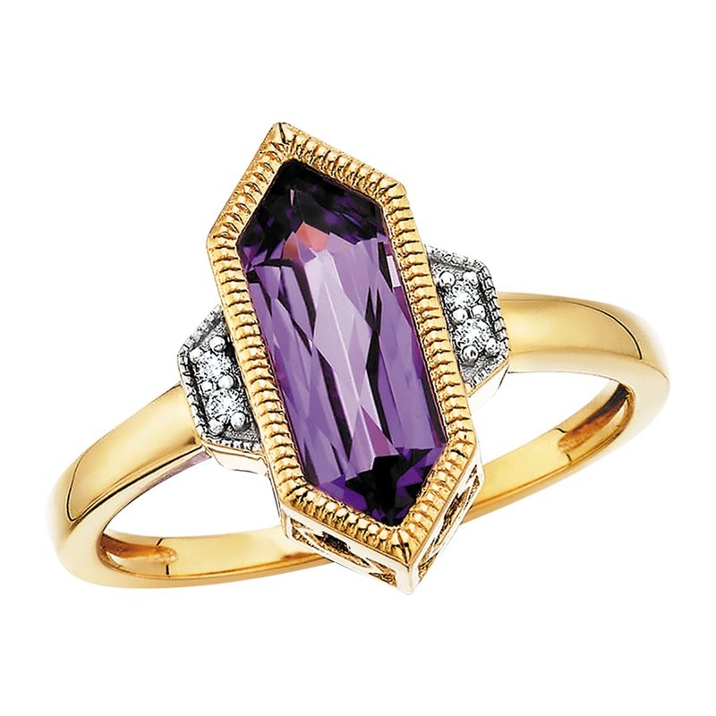 Featured image for “10k Amethyst and Diamond Ring”