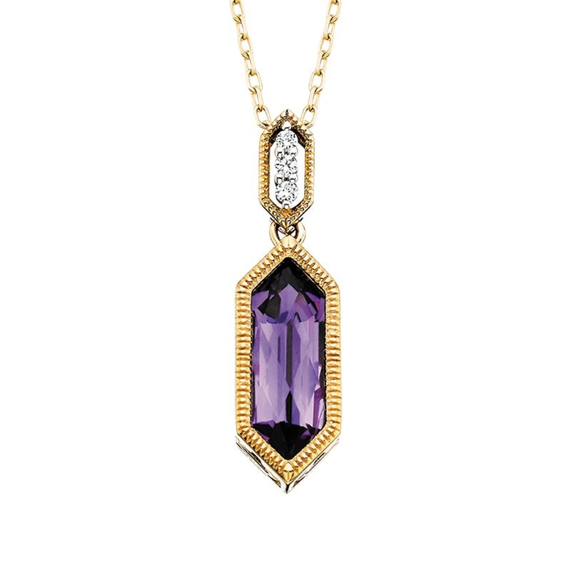 Featured image for “14k Amethyst and Diamond Pendant”