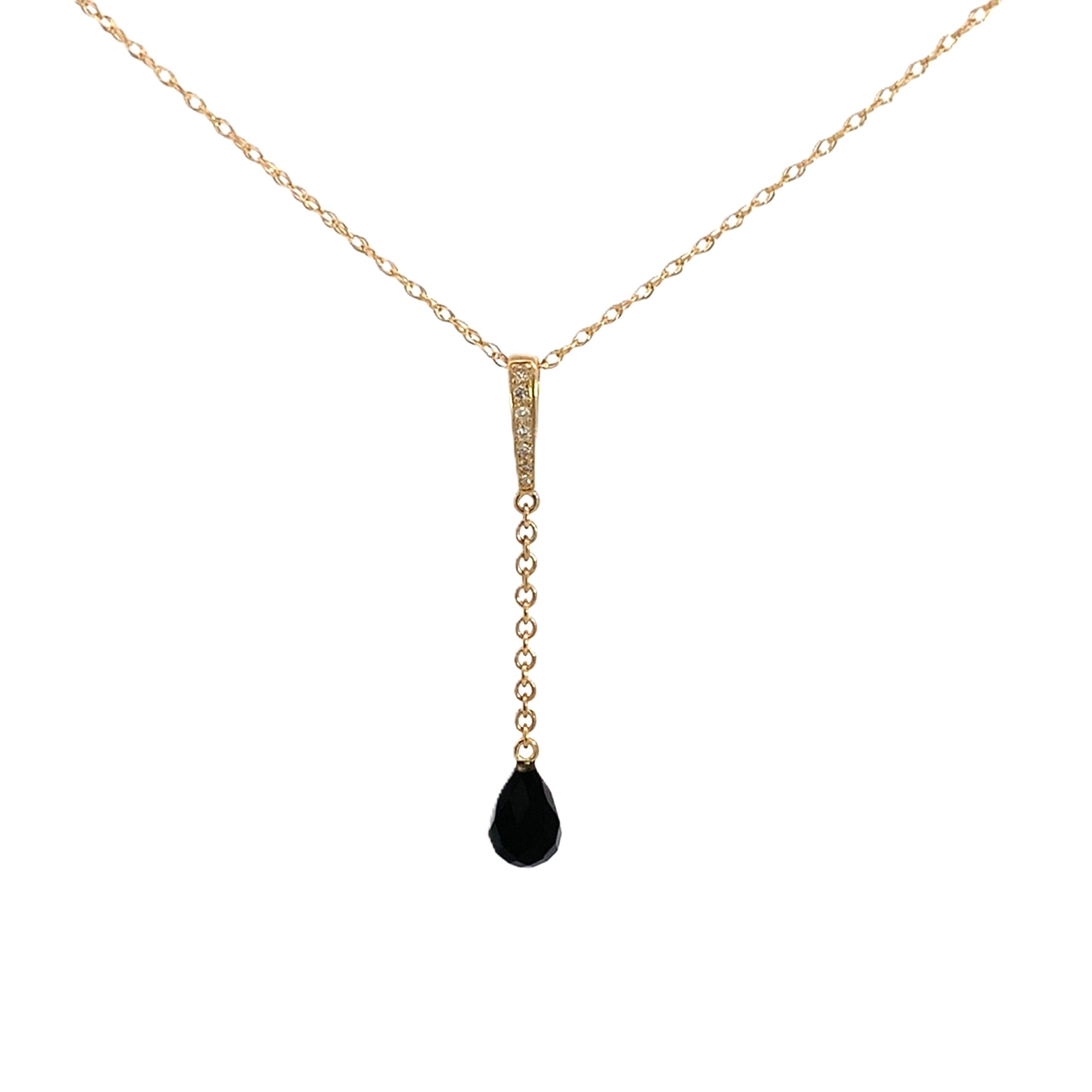Featured image for “14k Black Onyx and Diamond Pendant”