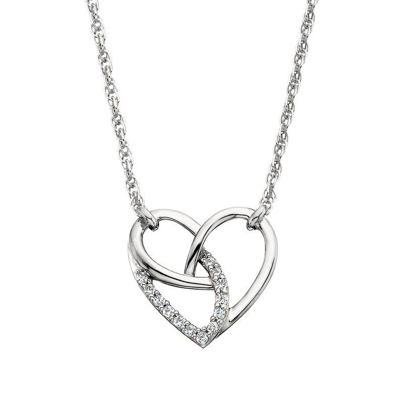 Featured image for “Sterling Silver Diamond Heart Pendant”