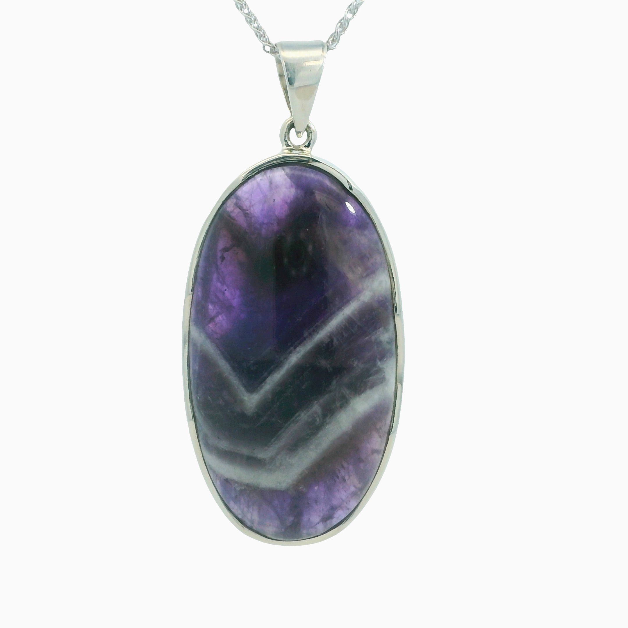 Featured image for “Sterling Silver Amethyst Lace Agate Pendant”