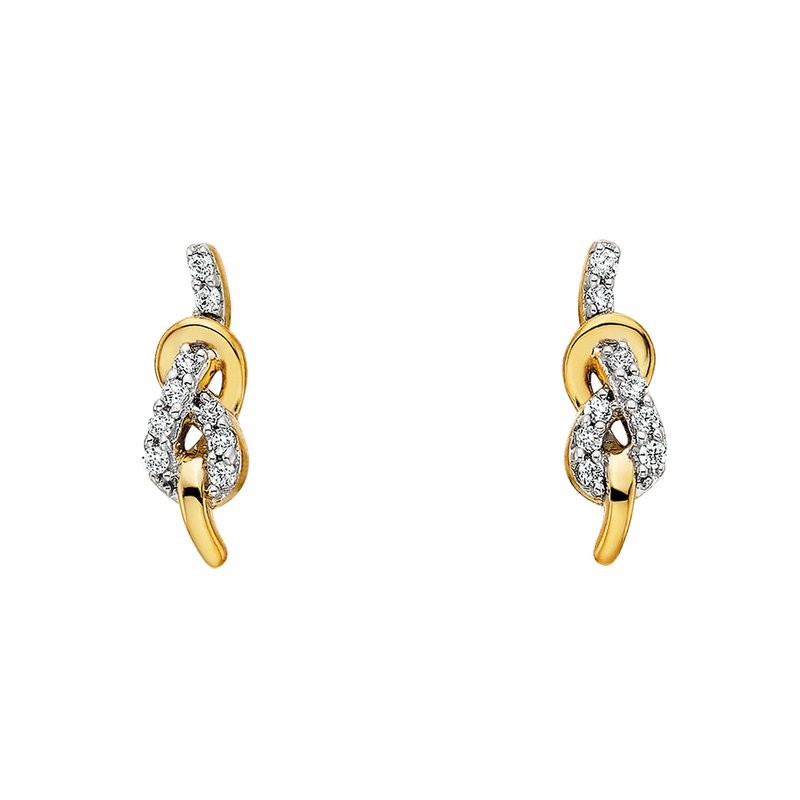 Featured image for “10k Diamond love Knot Earrings”