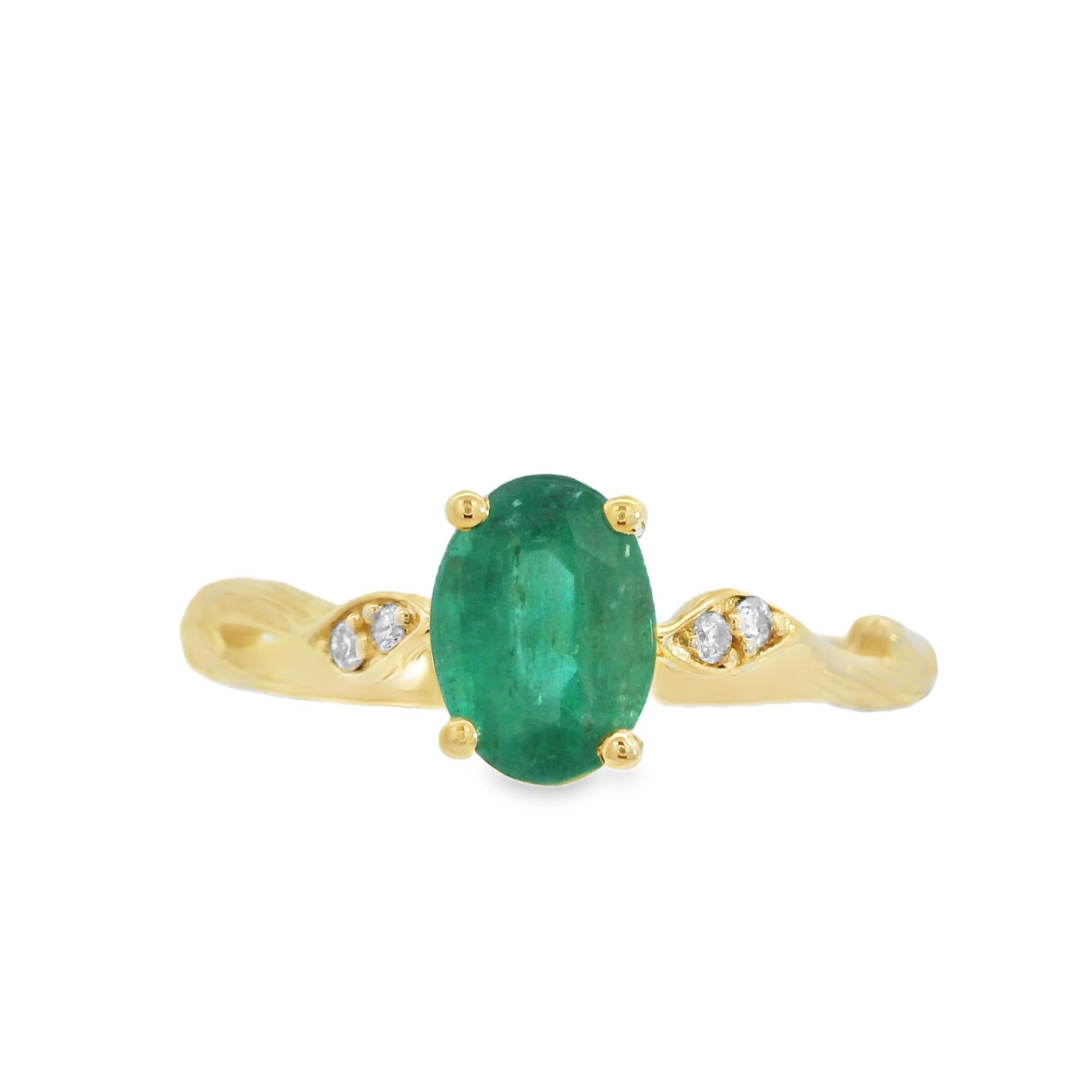 Featured image for “14k Yellow Gold Emerald Ring”
