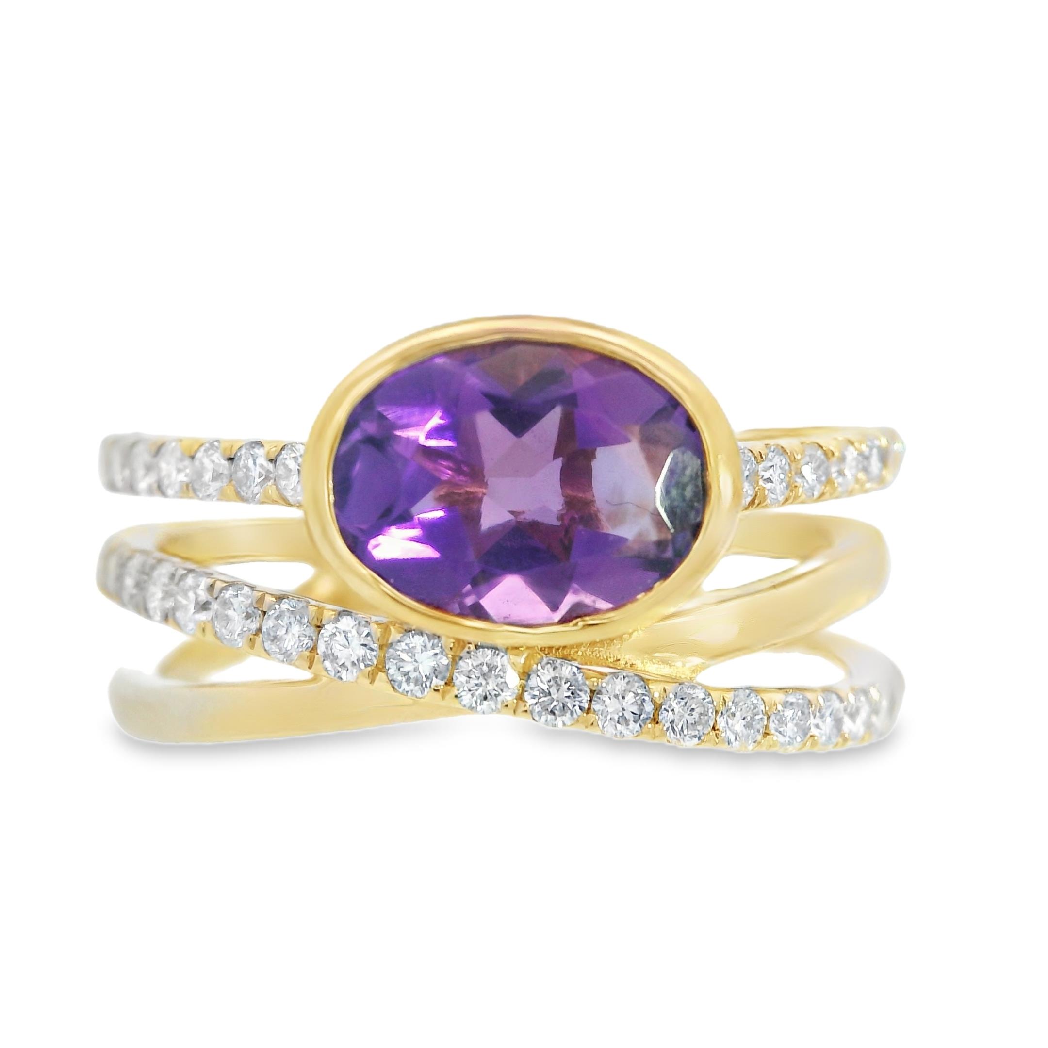Featured image for “14K Yellow Gold Amethyst Ring”
