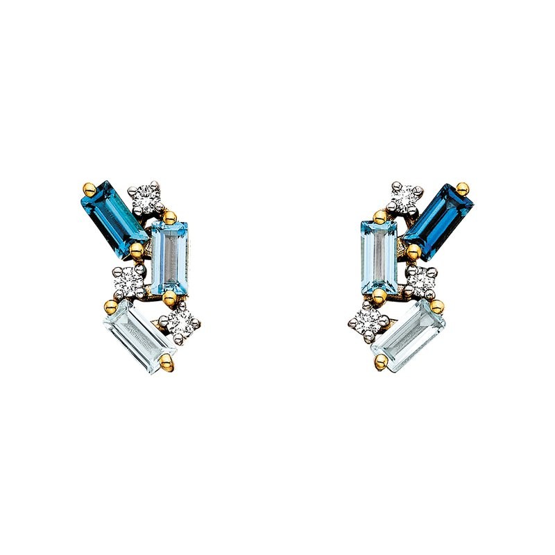 Featured image for “10k Yellow Gold Blue Topaz Ombre Stud Earrings”