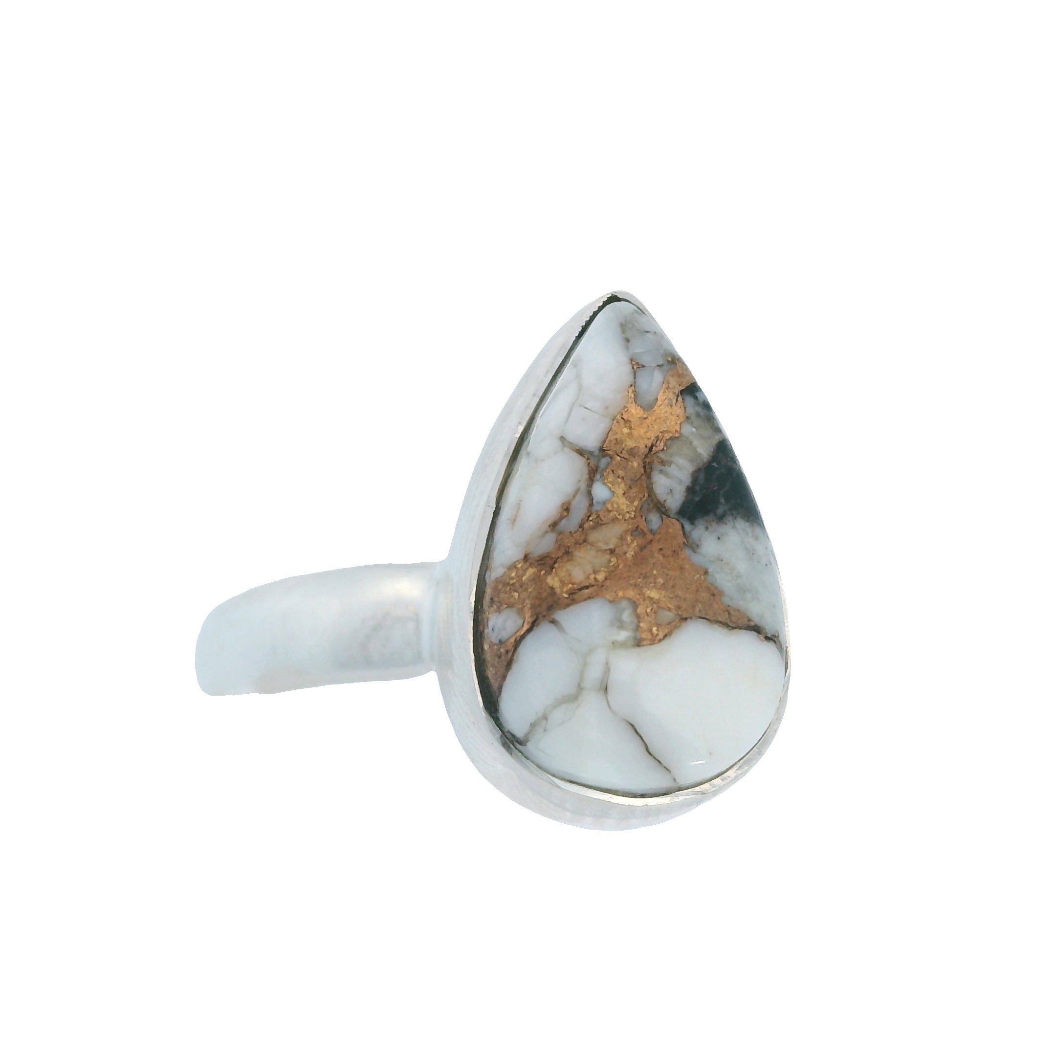 Featured image for “Sterling Silver White Buffalo Ring”