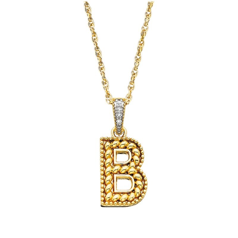 Featured image for “Vermeil "J" Pendant with Diamond Accents”