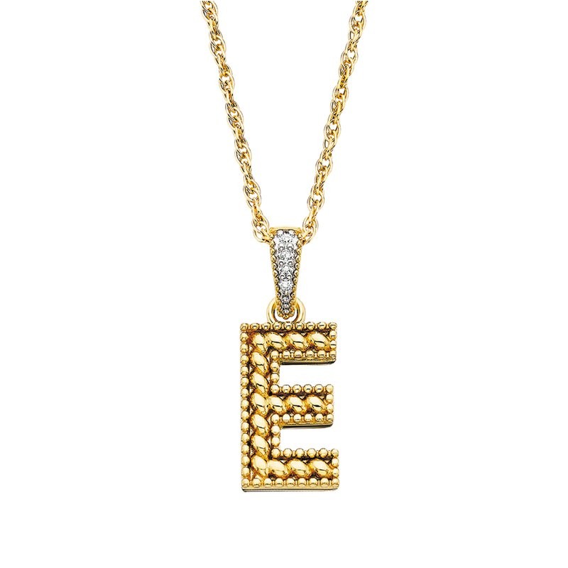 Featured image for “Vermeil "E" Pendant with Diamond Accents”