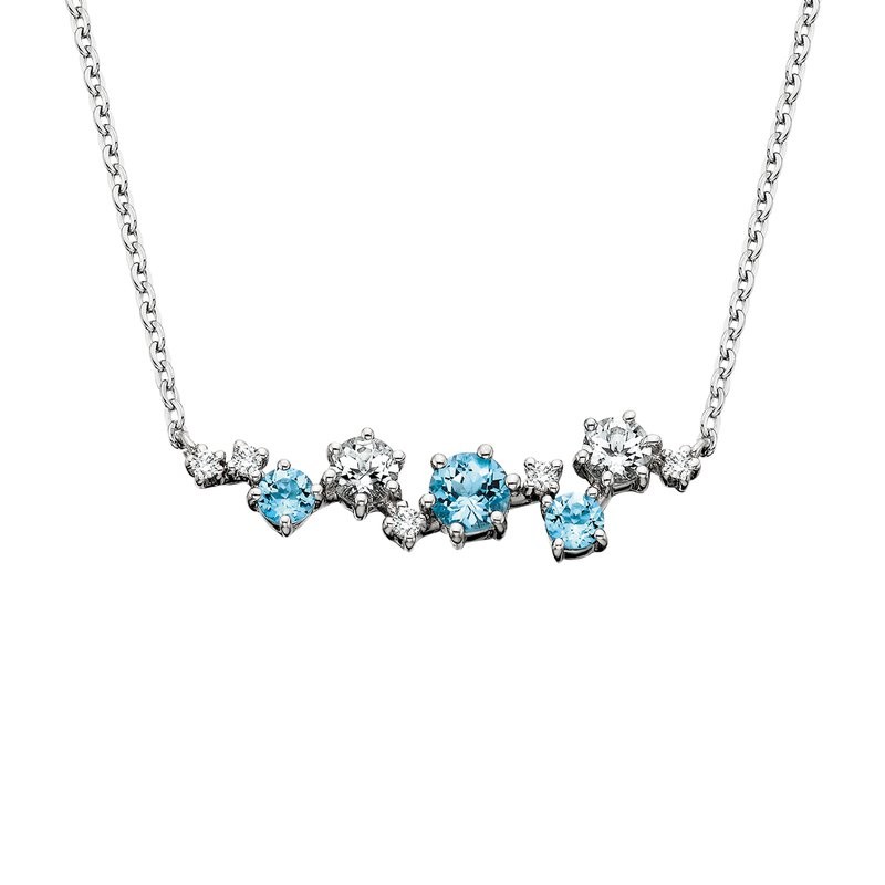 Featured image for “Sterling Silver Blue and White Topaz Necklace”