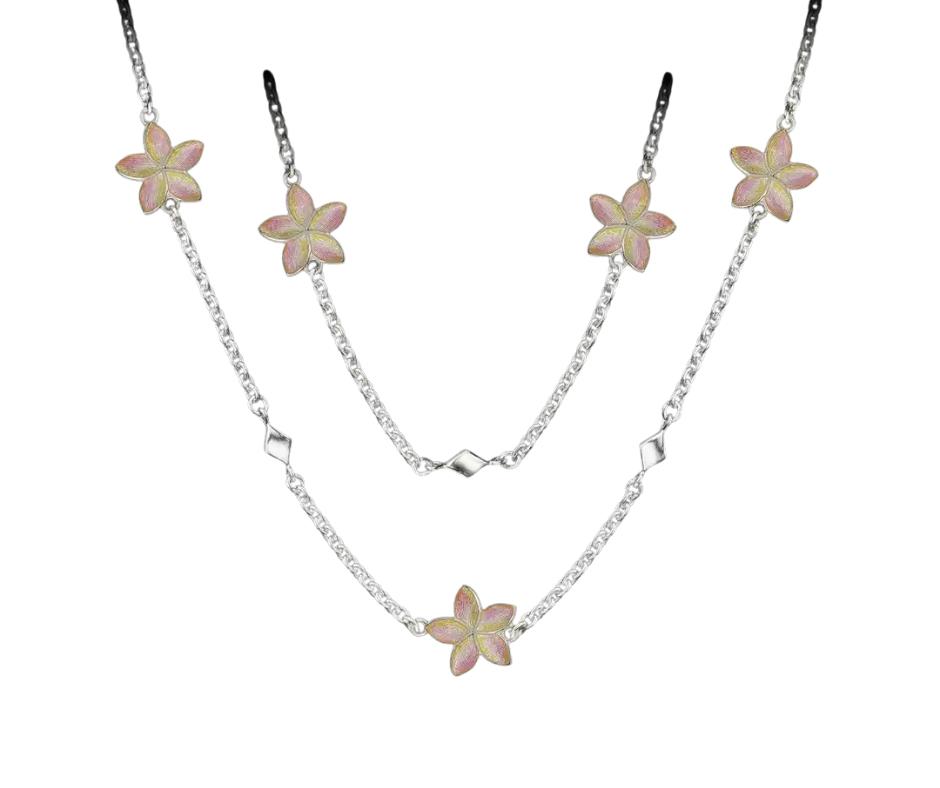 Featured image for “Sterling Silver Enamel Flower Necklace”