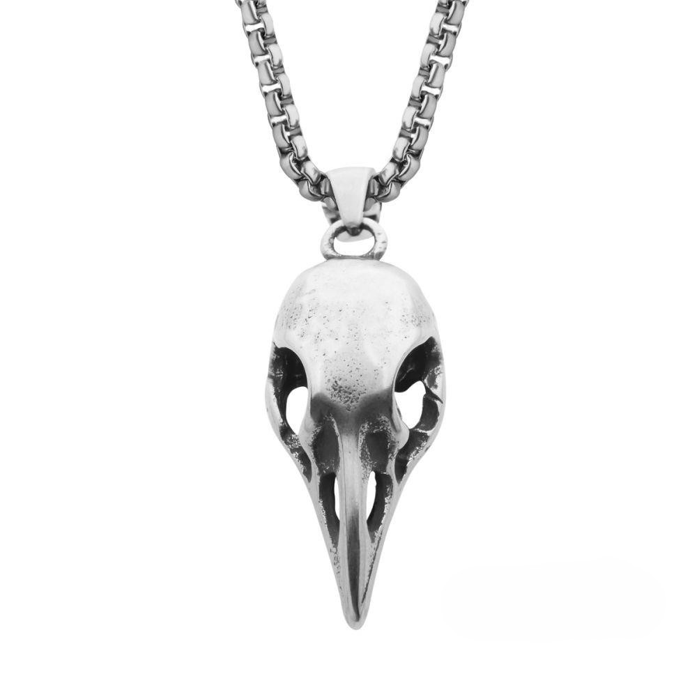 Featured image for “Stainless Steel Bird Skull Pendant”
