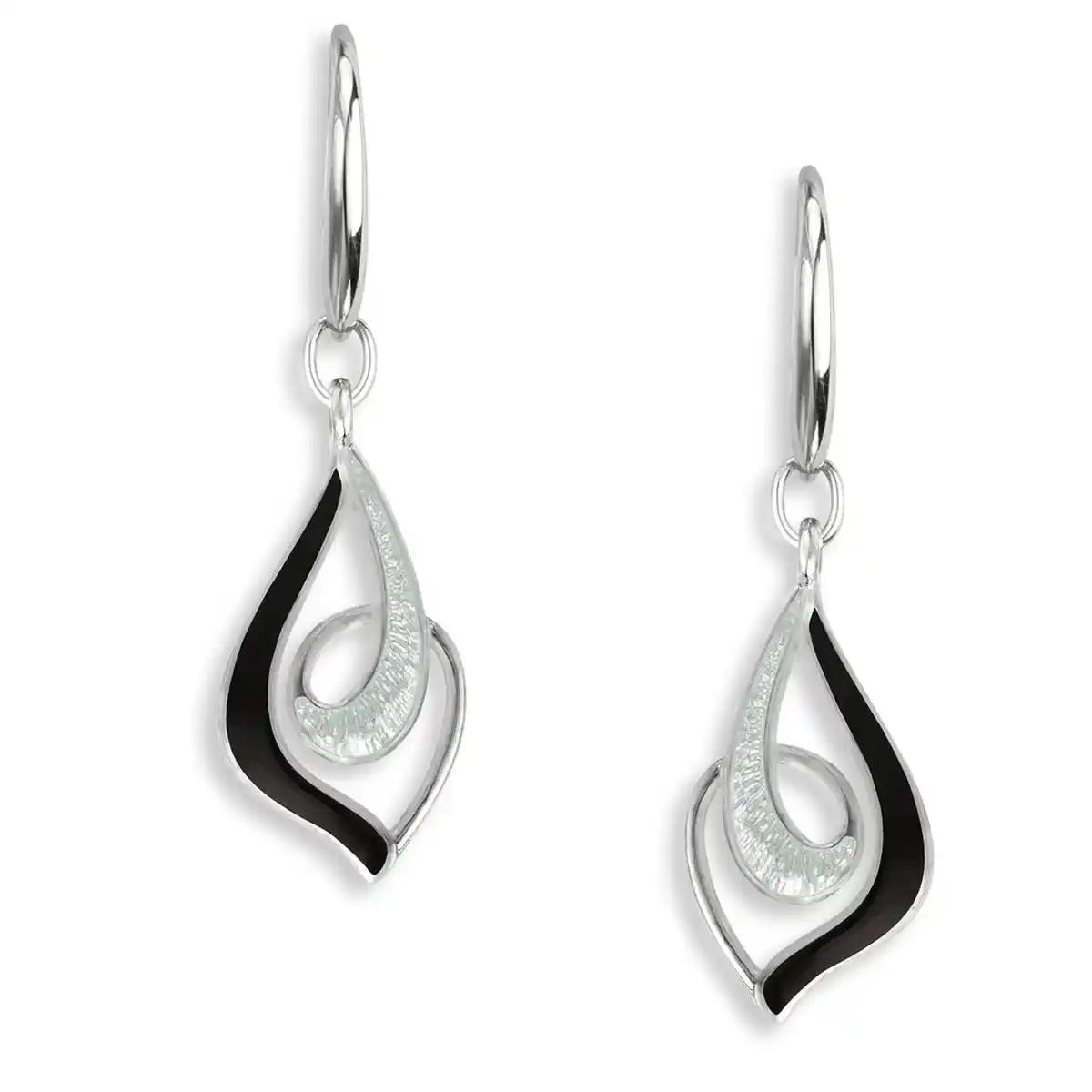 Featured image for “Sterling Silver Enamel Freeform Earrings”
