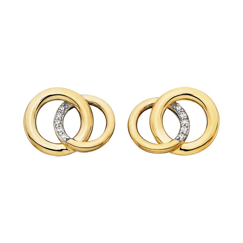 Featured image for “Vermeil White Sapphire Double Circle Earrings”
