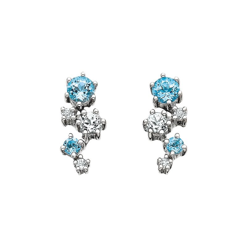 Featured image for “Sterling Silver Blue and White Topaz Earrings”