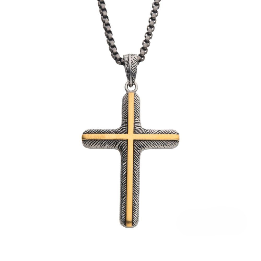 Featured image for “Sterling Silver Cross with Yellow Accent”