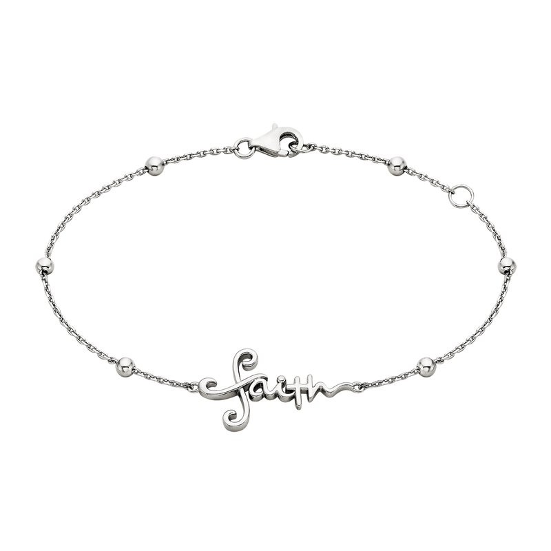 Featured image for “Sterling Silver Beaded Faith Bracelet”