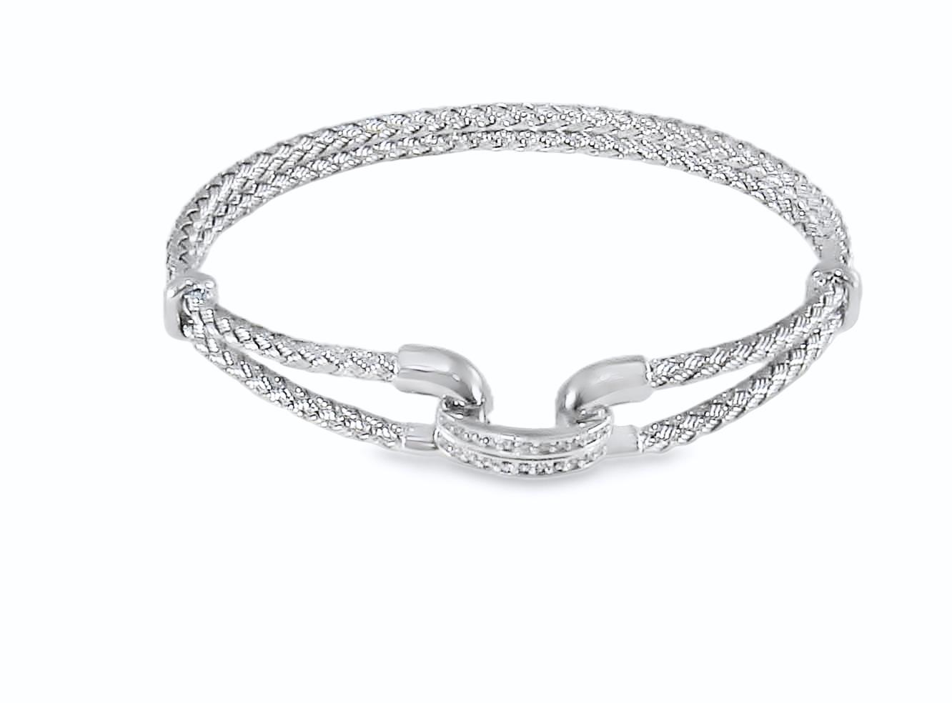 Featured image for “Sterling Silver Bracelet with Cubic Zirconia Accents”