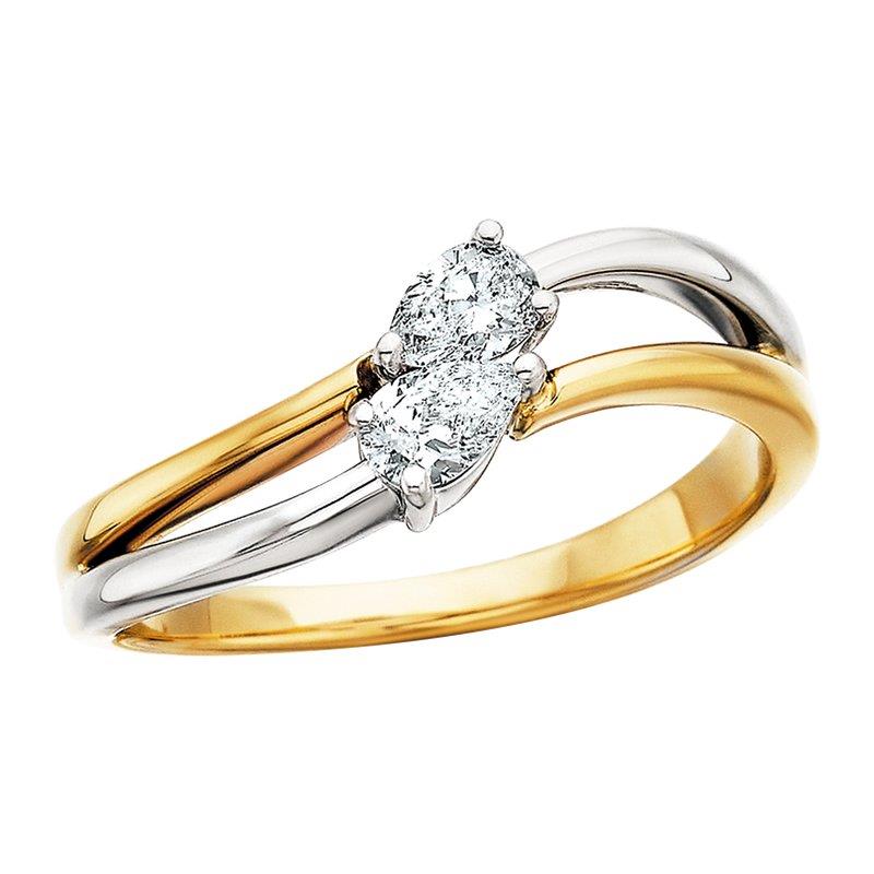14k 2 Stone Diamond Ring