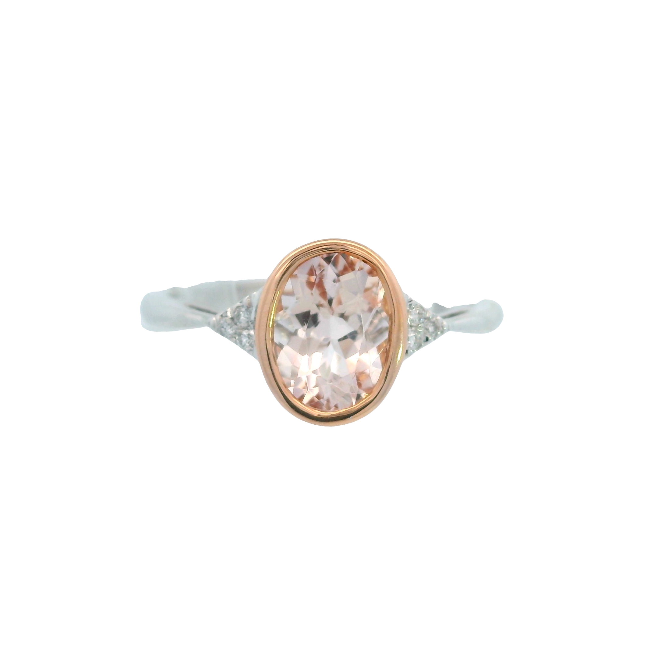 14k Oval Morganite Ring