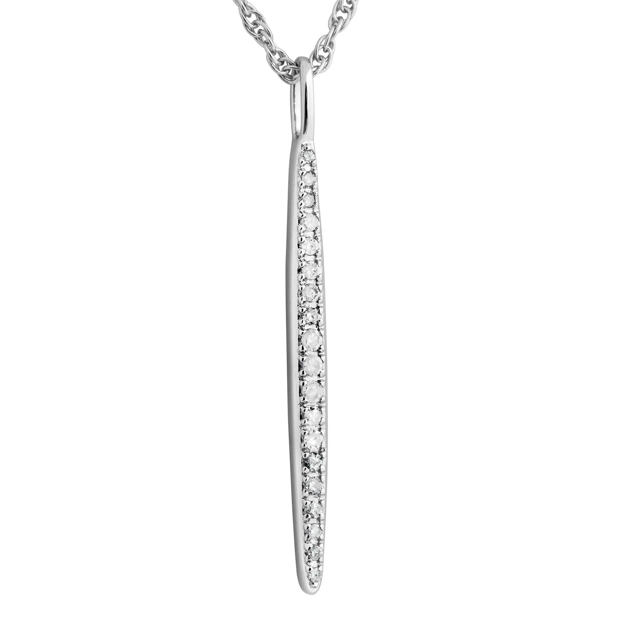 Featured image for “Sterling Silver Diamond Bar Pendant”