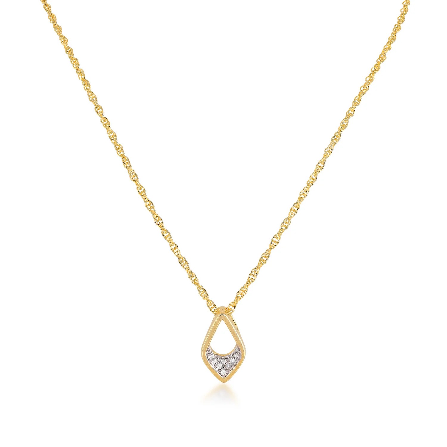 Featured image for “Gold Plated Diamond Tear Drop Pendant”