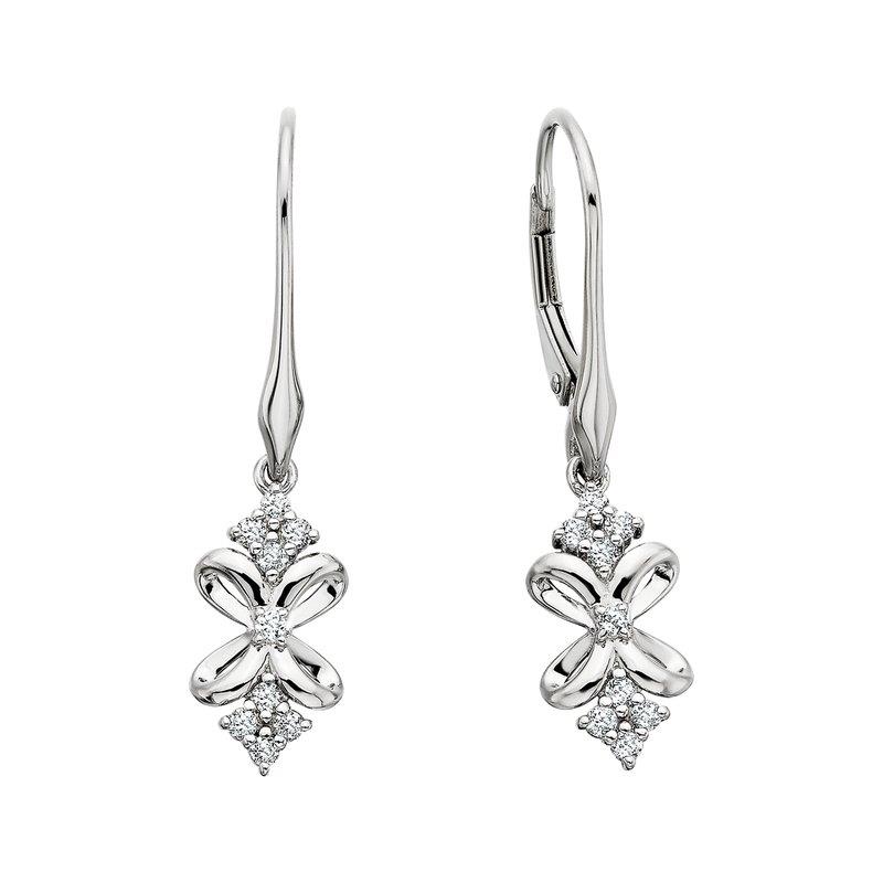 Featured image for “Sterling Silver White Topaz Bow Earrings”
