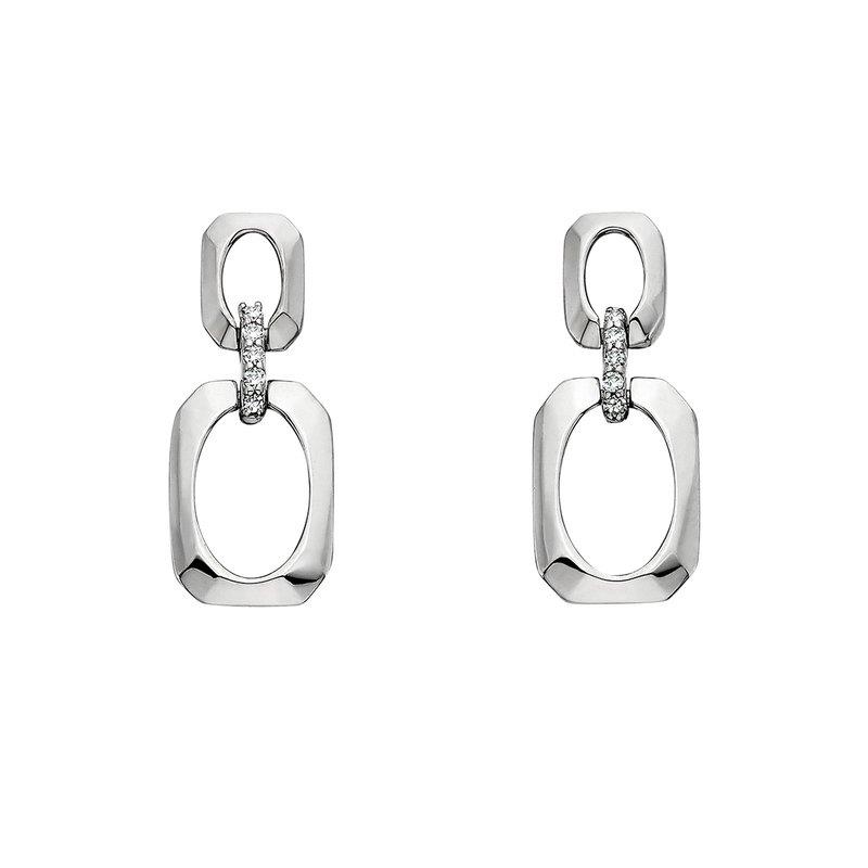 Featured image for “Sterling Silver Diamond Geometric Earrings”