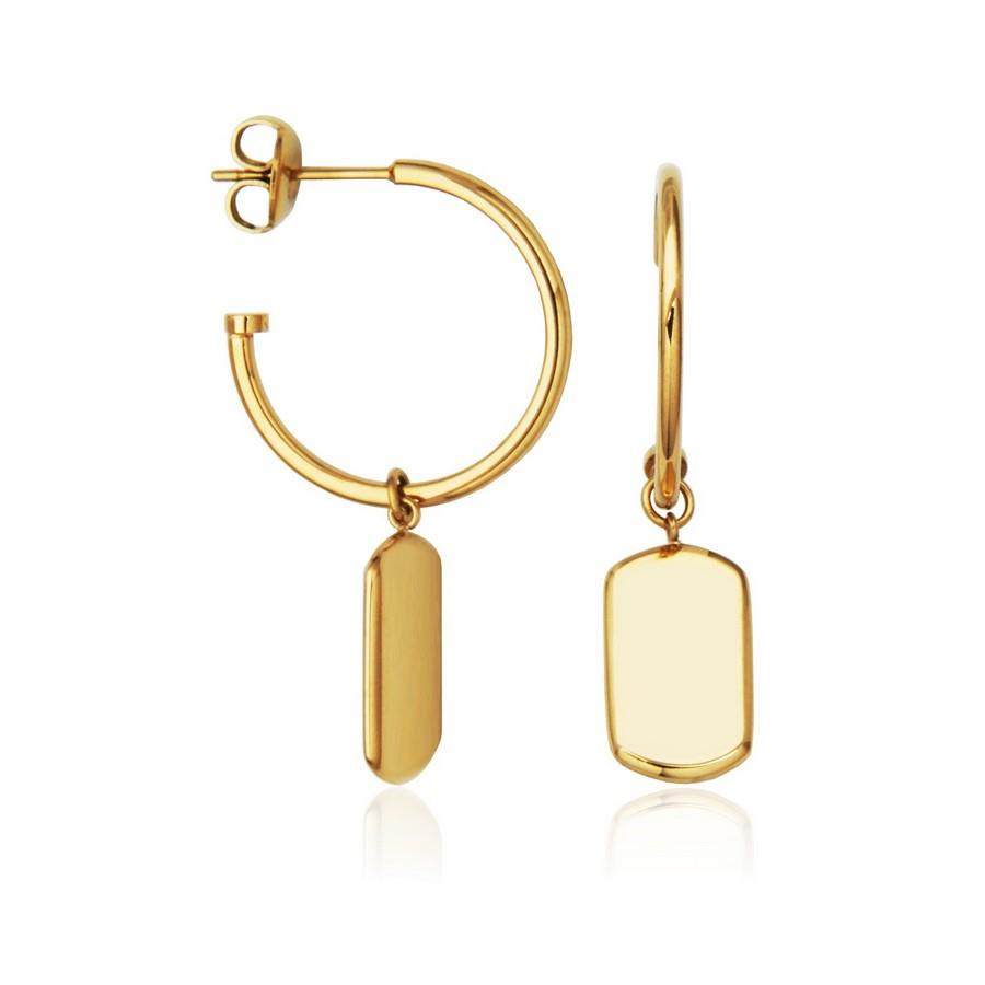 Featured image for “Ip-plated Stainless Steel Curved Rectangular Earrings”