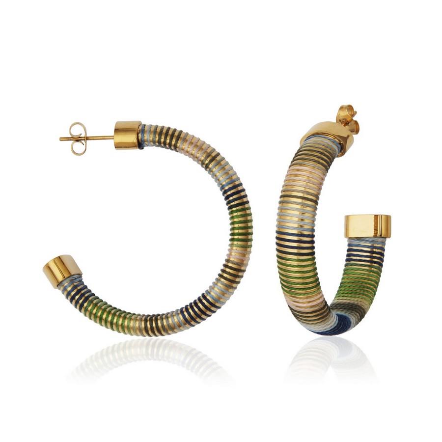 Featured image for “Stainless Steel Green Ombre Hoops”