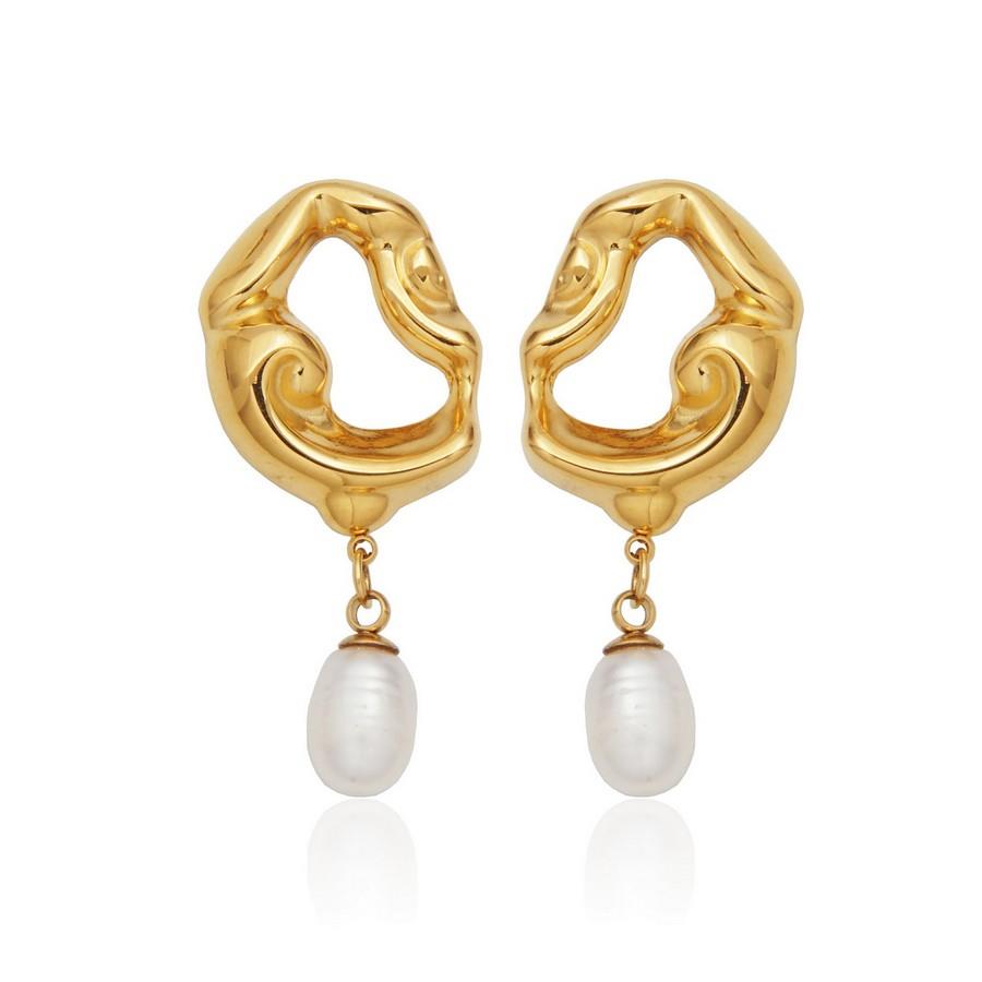 Featured image for “Ip-plated Stainless Steel Freshwater Pearl Earrings”