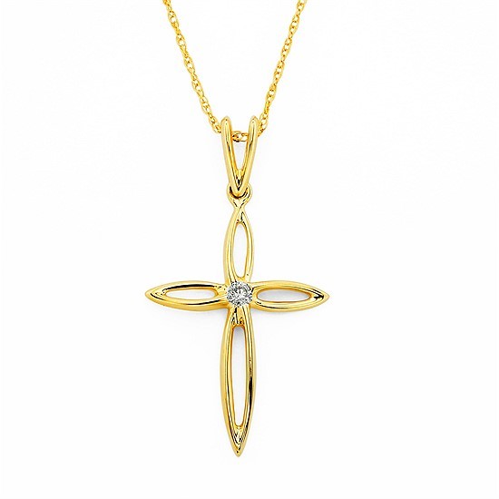 Featured image for “14k Rounded Diamond Cross”