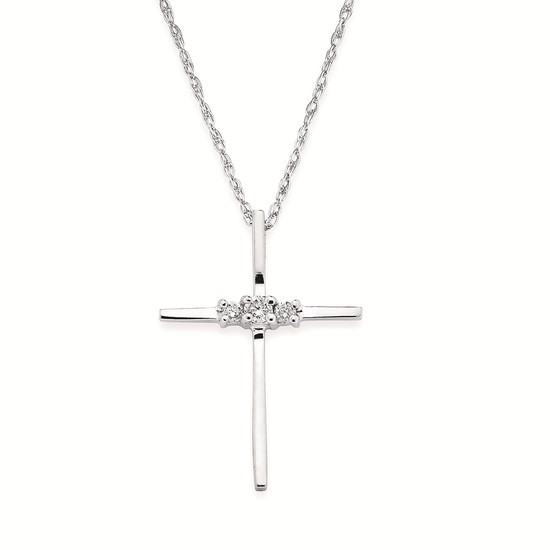 Featured image for “Sterling Silver Diamond Cross”