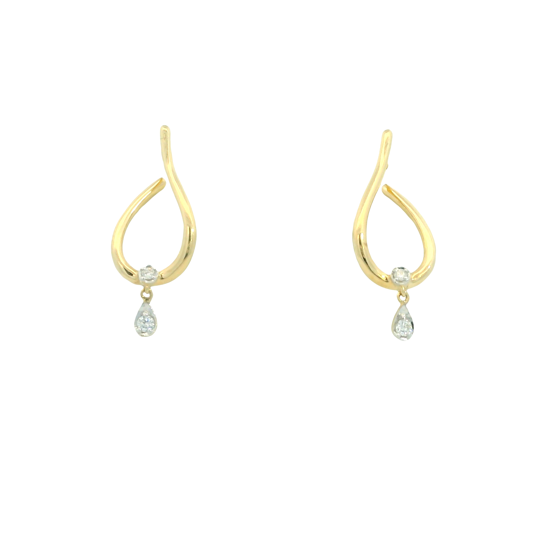Featured image for “14k Freeform Diamond Earrings”