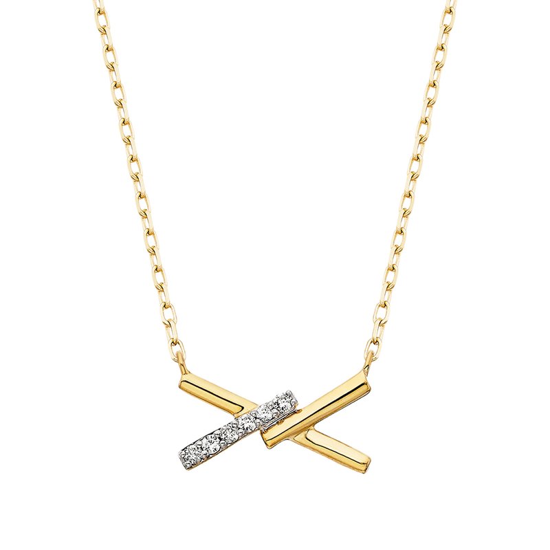 10k Diamond X Pendant