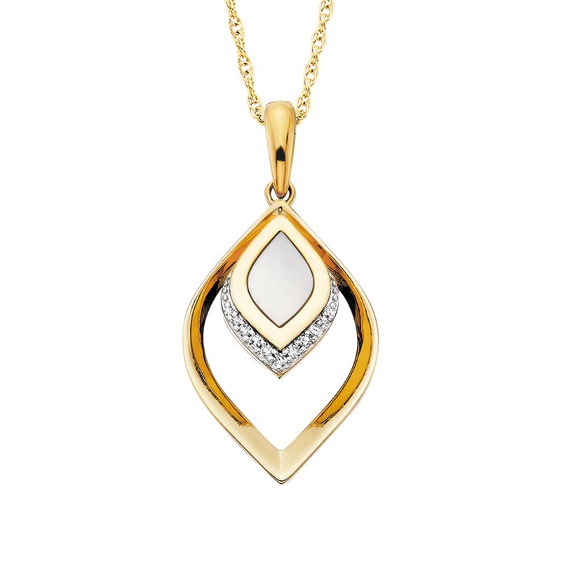 Featured image for “Vermiel Mother of Pearl Pendant with White Sapphire Accents”