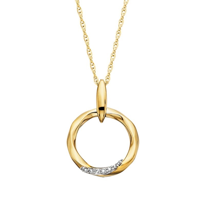 Vermeil and White Sapphire Circle Pendant