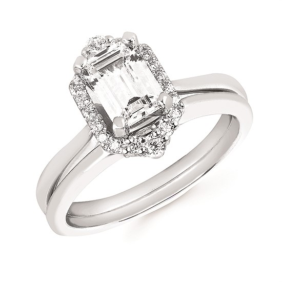 Featured image for “14k Emerald Cut Lab Diamond Wedding Set”