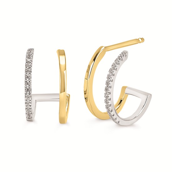 Featured image for “10k Two-Toned Diamond Huggies”
