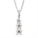 14k 3 Stone Lab Created Diamond Pendant