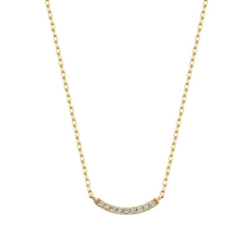 10k Diamond Curved Bar Pendant