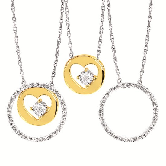 Featured image for “10k Two-Toned Circle and Heart Pendant”
